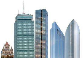 Boston office buildings line the skyline
