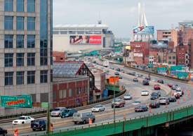 Traffic on old Boston artery